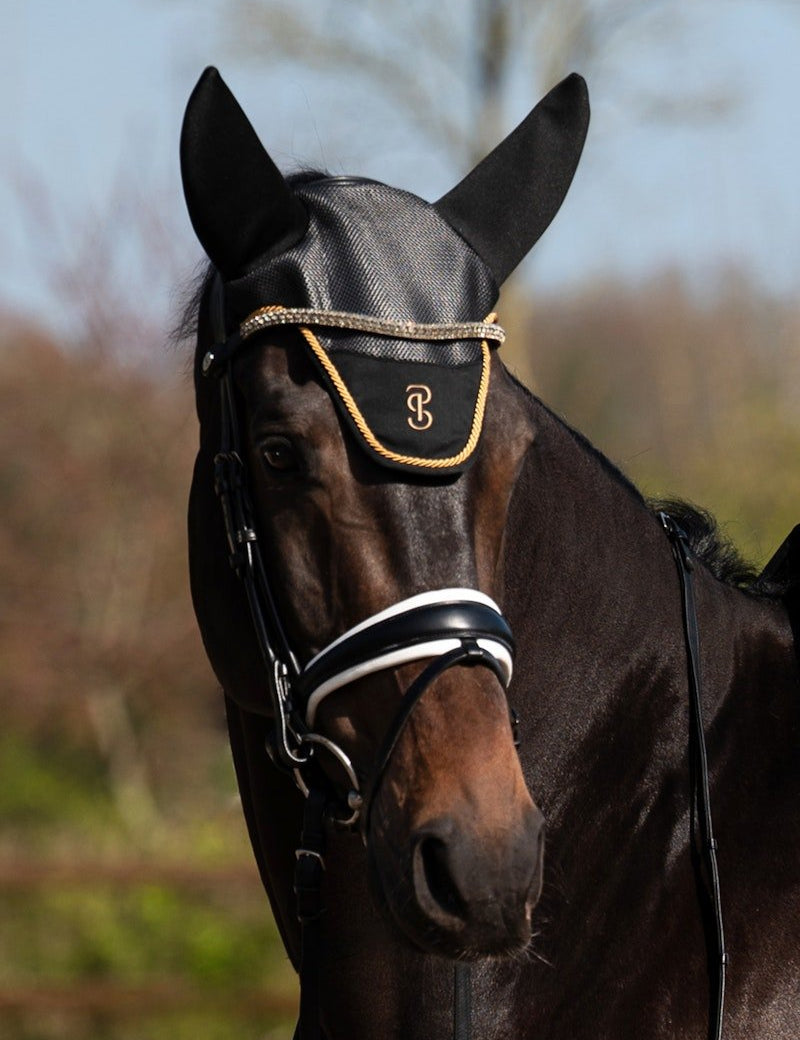 PS of Sweden Airflow Mesh Ear Bonnet - Black - PS of Sweden - Equiluxe Tack