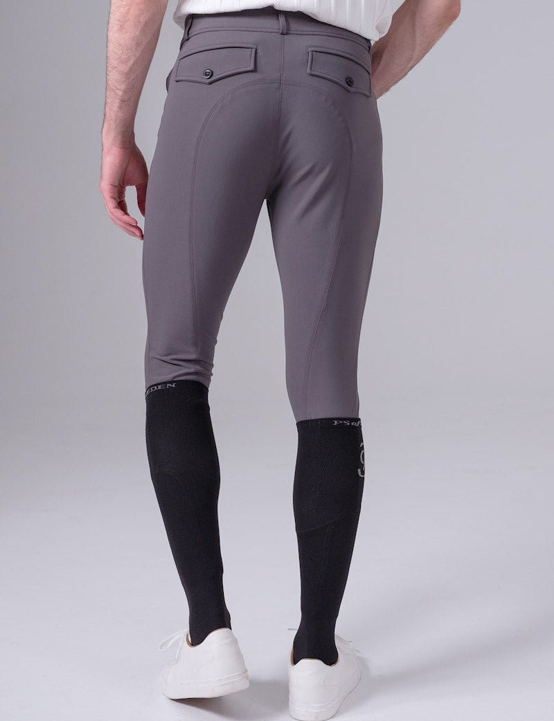 PS of Sweden Capis Men's Knee Patch Breeches - Thunderstorm Grey - PS of Sweden - Equiluxe Tack