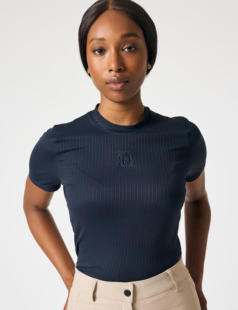 PS of Sweden Courtney Short Sleeve Striped Mesh Top - PS of Sweden - Equiluxe Tack