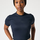 PS of Sweden Courtney Short Sleeve Striped Mesh Top - PS of Sweden - Equiluxe Tack