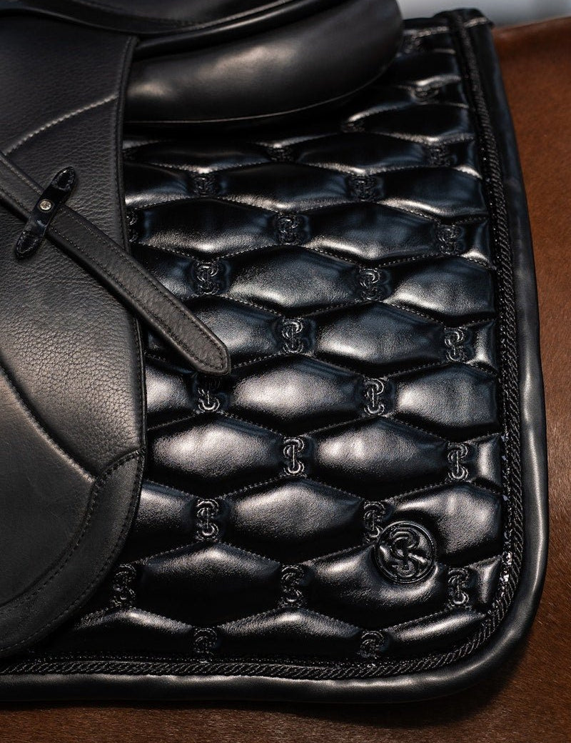 PS of Sweden Dazzling Metallic Saddle Pad Dressage - Lacquered Black - PS of Sweden - Equiluxe Tack