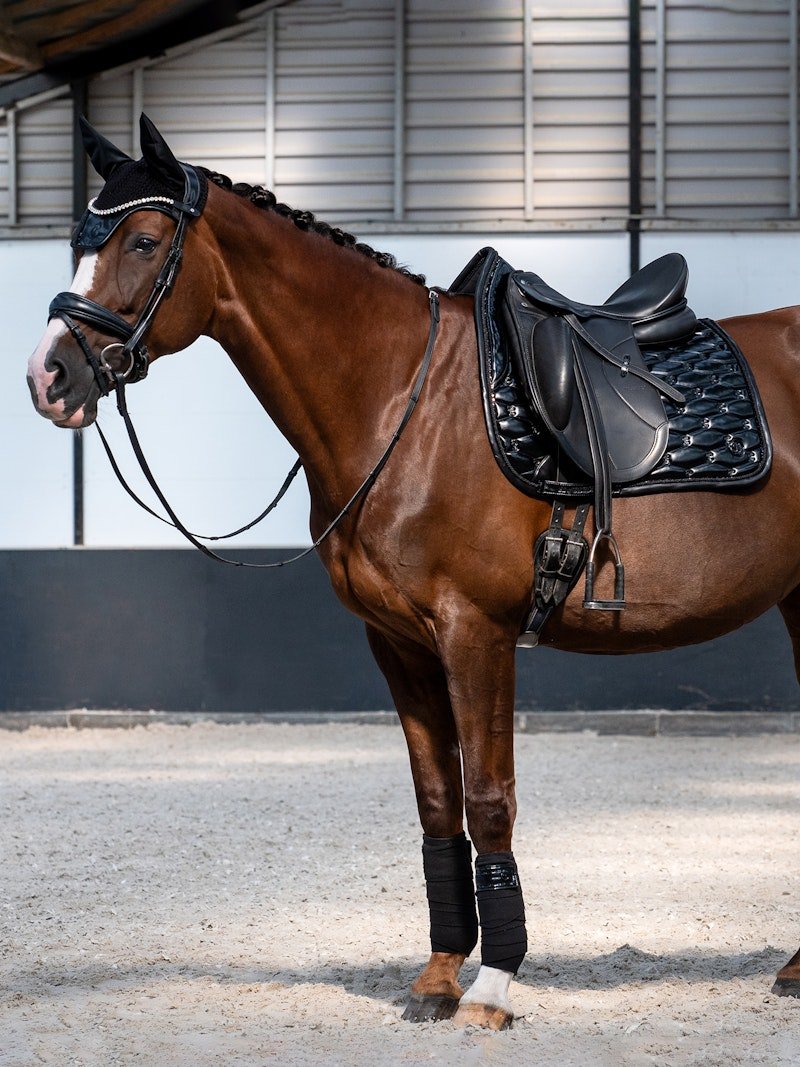 PS of Sweden Dazzling Metallic Saddle Pad Dressage - Lacquered Black - PS of Sweden - Equiluxe Tack