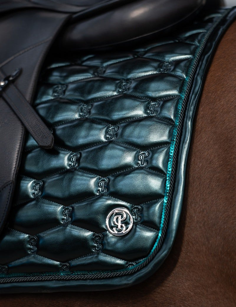 PS of Sweden Dazzling Metallic Saddle Pad Dressage - Mystique Green - PS of Sweden - Equiluxe Tack
