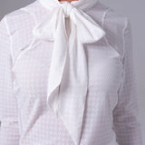 PS of Sweden Delilah Long Sleeve Bow Mesh Top - PS of Sweden - Equiluxe Tack