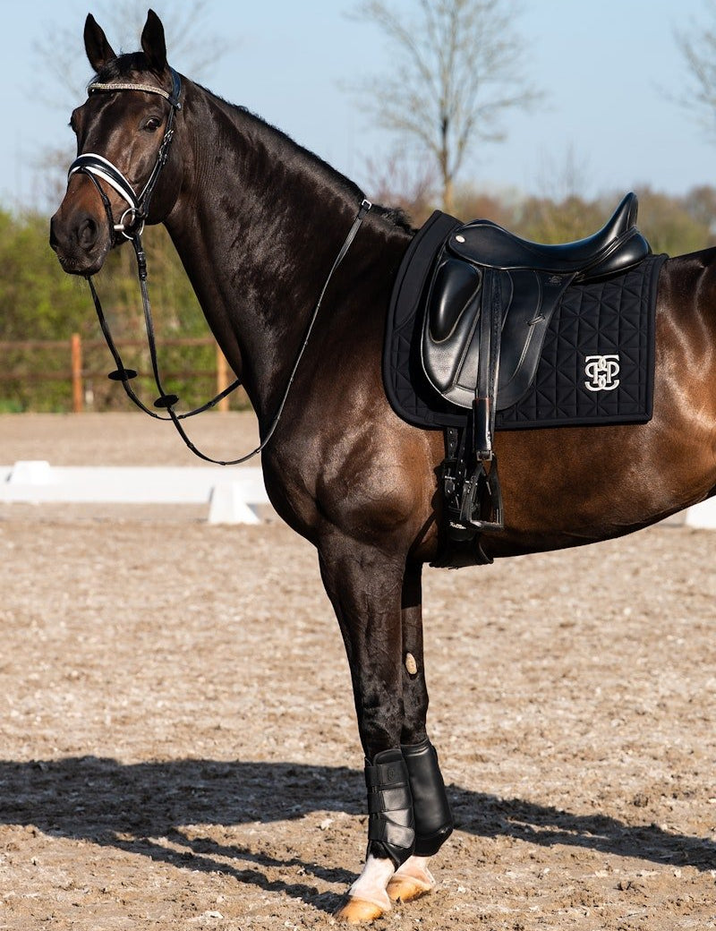 PS of Sweden Diamond Quilt Dressage Saddle Pad - Black - PS of Sweden - Equiluxe Tack