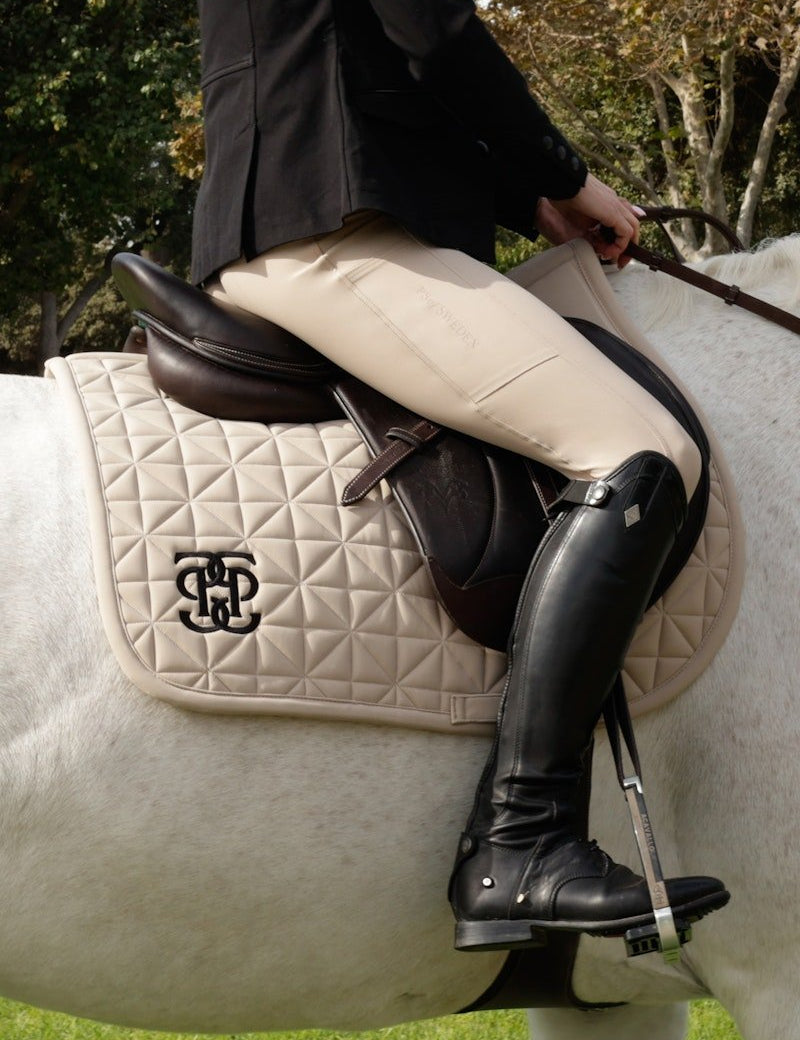 PS of Sweden Diamond Quilt Dressage Saddle Pad - Latte - PS of Sweden - Equiluxe Tack