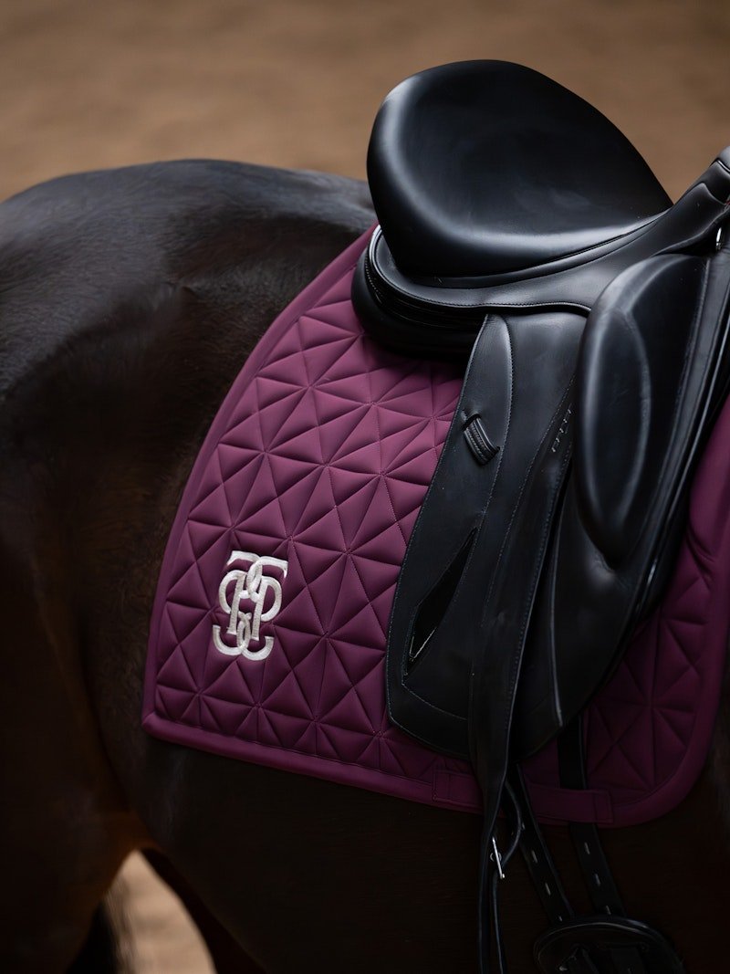 PS of Sweden Diamond Quilt Dressage Saddle Pad - Plum - PS of Sweden - Equiluxe Tack