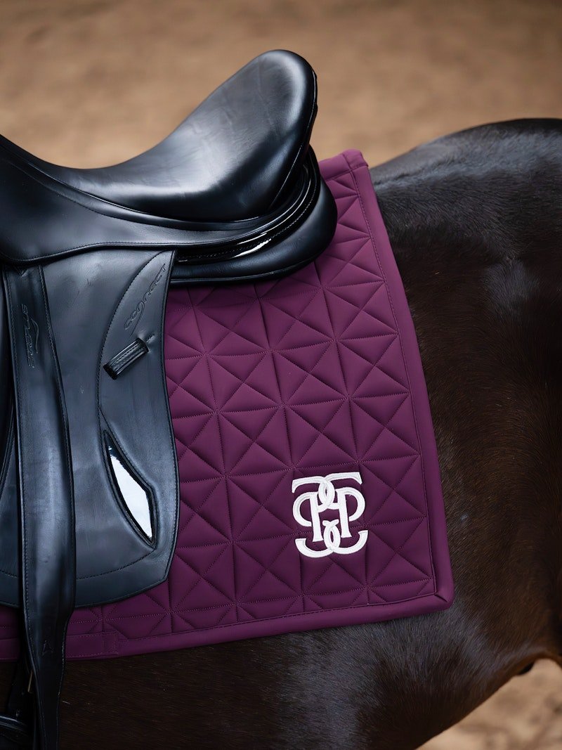 PS of Sweden Diamond Quilt Dressage Saddle Pad - Plum - PS of Sweden - Equiluxe Tack