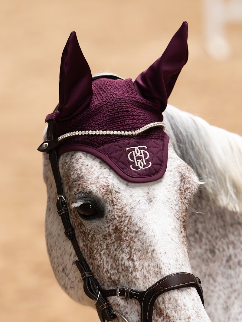 PS of Sweden Diamond Quilt Ear Bonnet - Plum - PS of Sweden - Equiluxe Tack