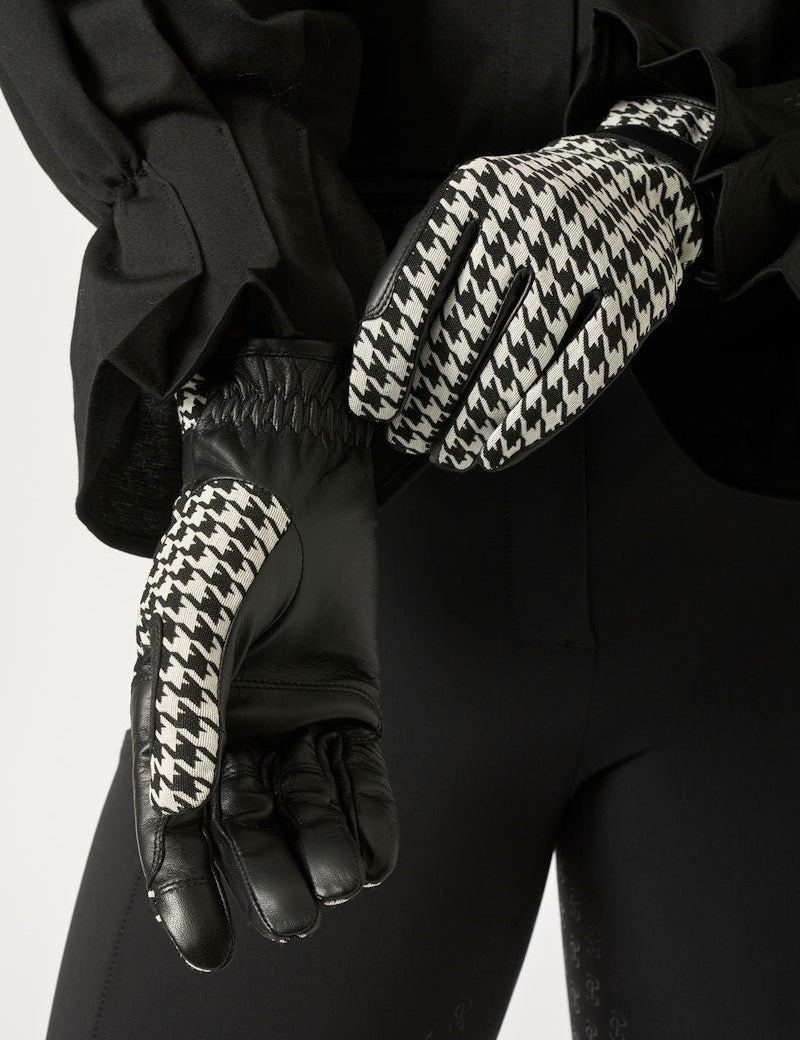 PS of Sweden Hannah Houndstooth Riding Gloves - PS of Sweden - Equiluxe Tack