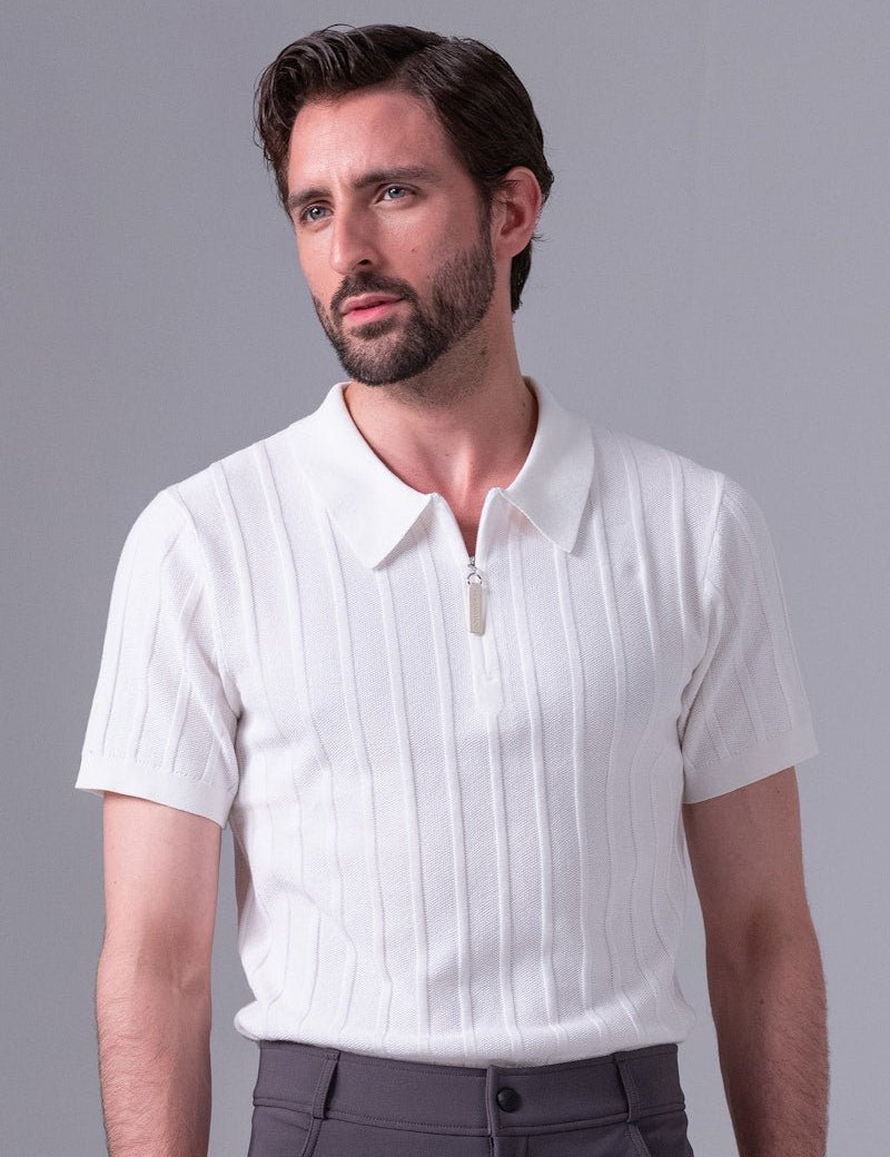 PS of Sweden John Short Sleeve Knitted Polo Shirt - PS of Sweden - Equiluxe Tack