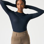 PS of Sweden Leandra Long Sleeve Striped Mesh Top - Navy - PS of Sweden - Equiluxe Tack