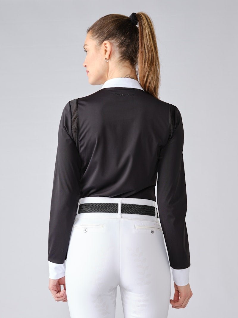 PS of Sweden Madison Long Sleeve Show Shirt - Black & White - PS of Sweden - Equiluxe Tack