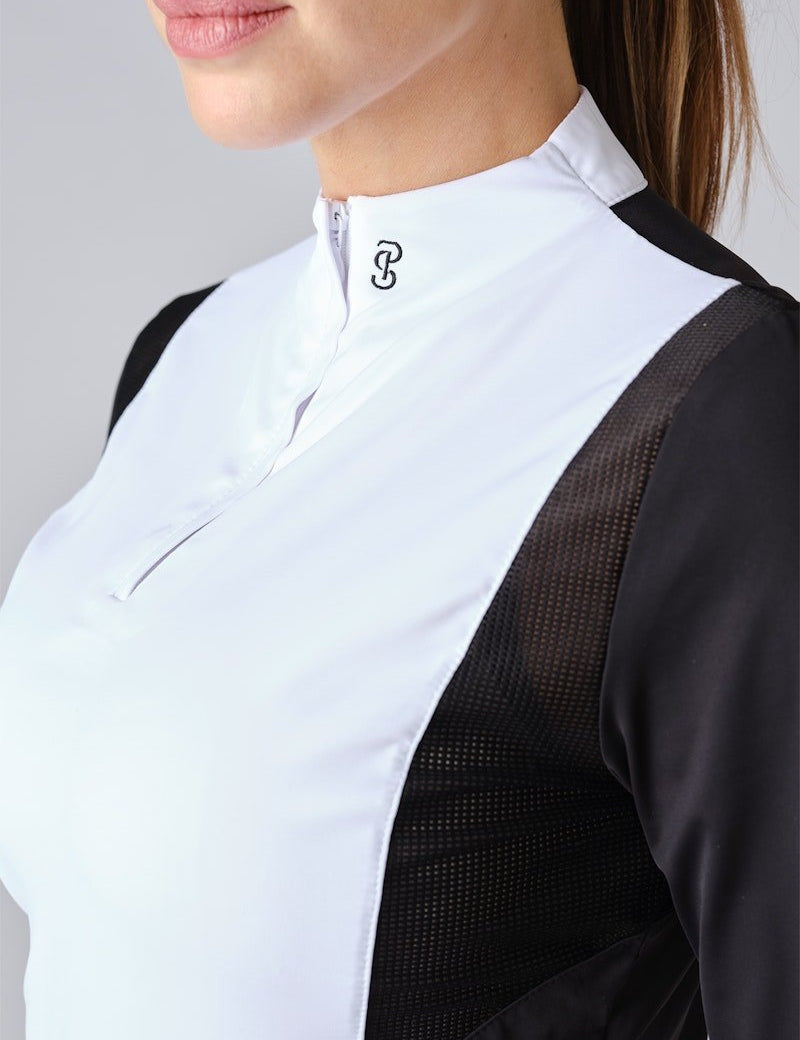 PS of Sweden Madison Long Sleeve Show Shirt - Black & White - PS of Sweden - Equiluxe Tack