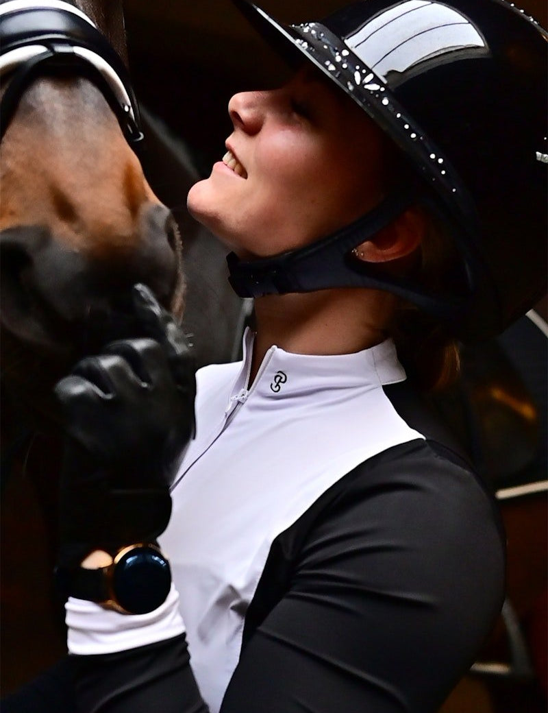 PS of Sweden Madison Long Sleeve Show Shirt - Black & White - PS of Sweden - Equiluxe Tack