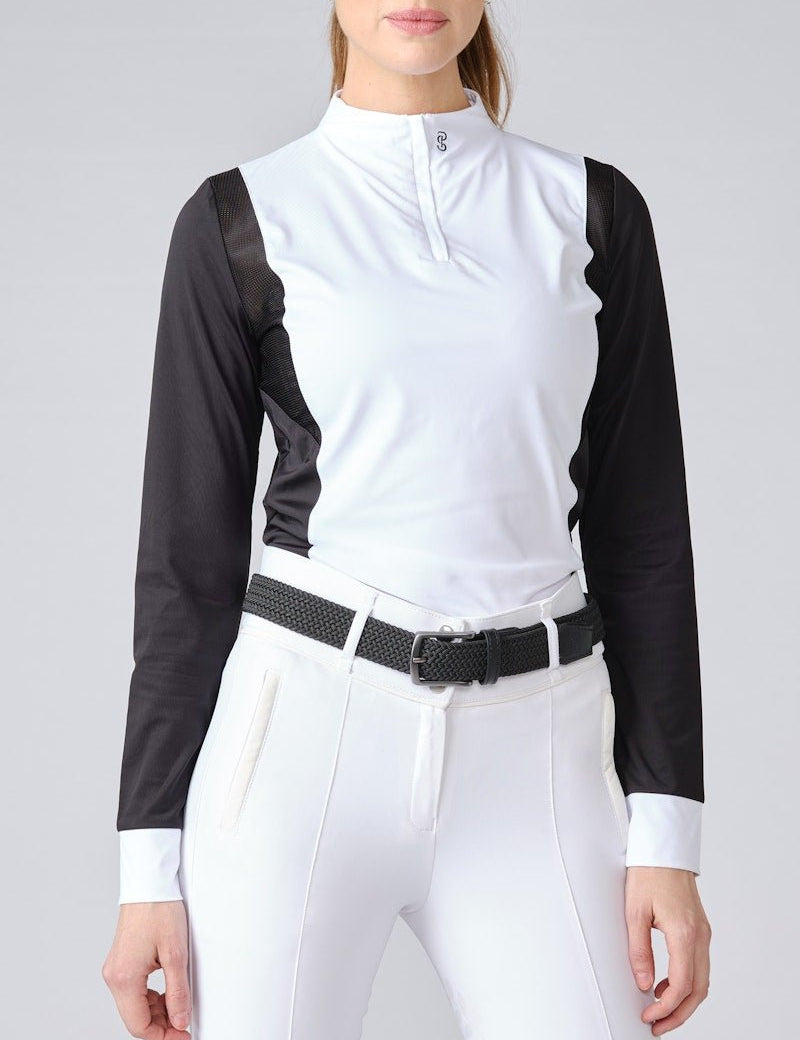 PS of Sweden Madison Long Sleeve Show Shirt - Black & White - PS of Sweden - Equiluxe Tack