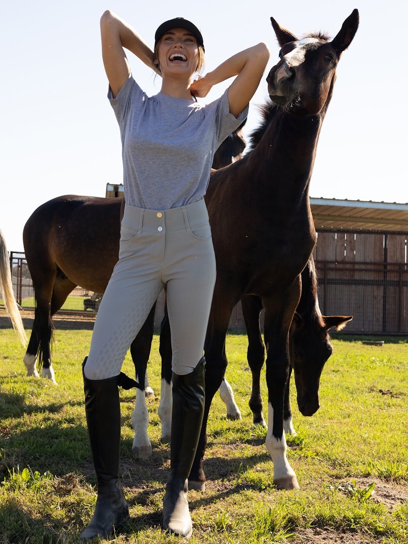 PS of Sweden Martina Knee Patch Breeches - Greige - PS of Sweden - Equiluxe Tack