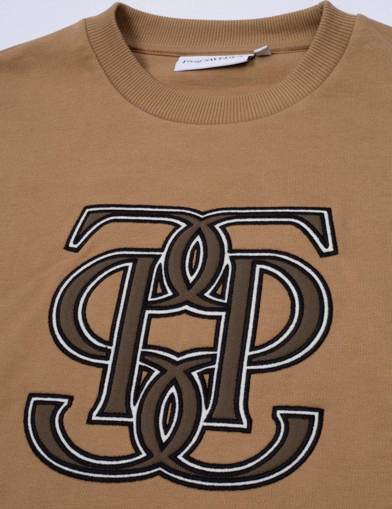 PS of Sweden Men's Carl Monogram Sweatshirt - Camel - PS of Sweden - Equiluxe Tack