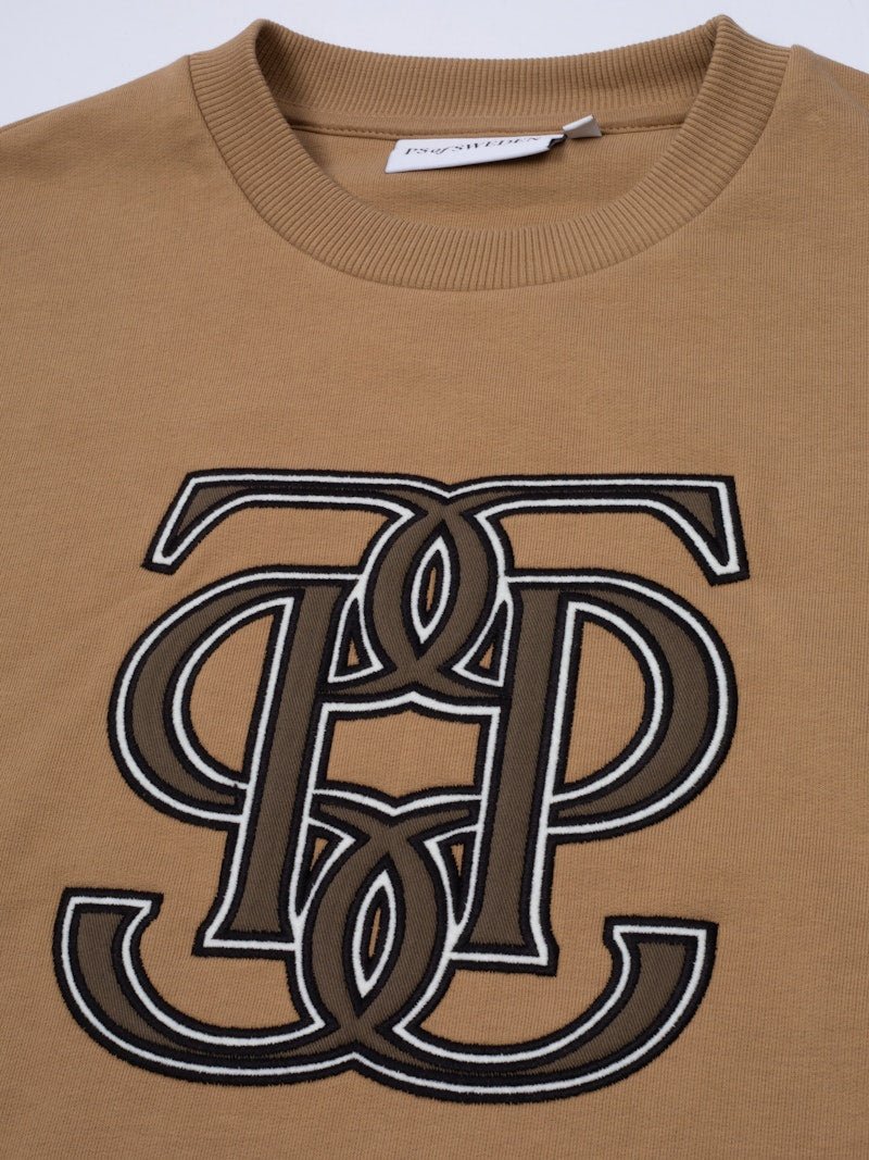 PS of Sweden Men's Carl Monogram Sweatshirt - Camel - PS of Sweden - Equiluxe Tack