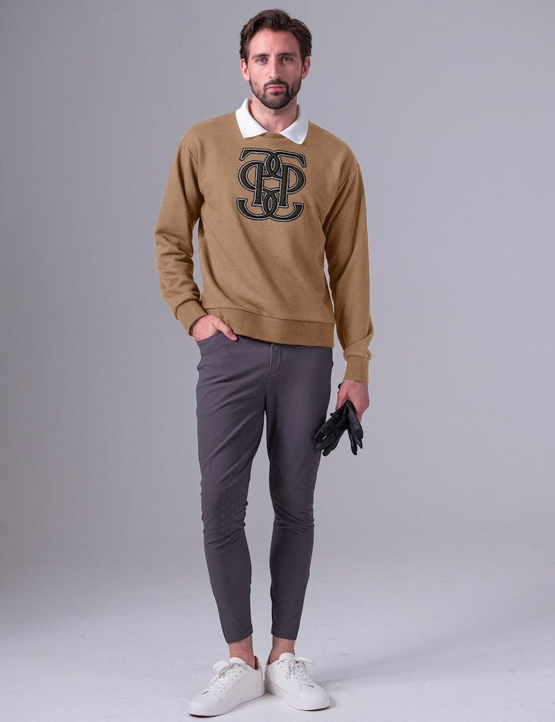 PS of Sweden Men's Carl Monogram Sweatshirt - Camel - PS of Sweden - Equiluxe Tack