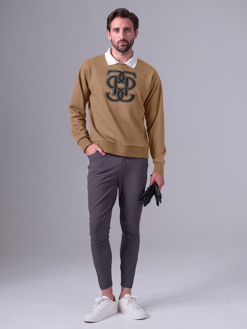 PS of Sweden Men's Carl Monogram Sweatshirt - Camel - PS of Sweden - Equiluxe Tack