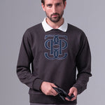 PS of Sweden Men's Carl Monogram Sweatshirt - Dark Grey - PS of Sweden - Equiluxe Tack