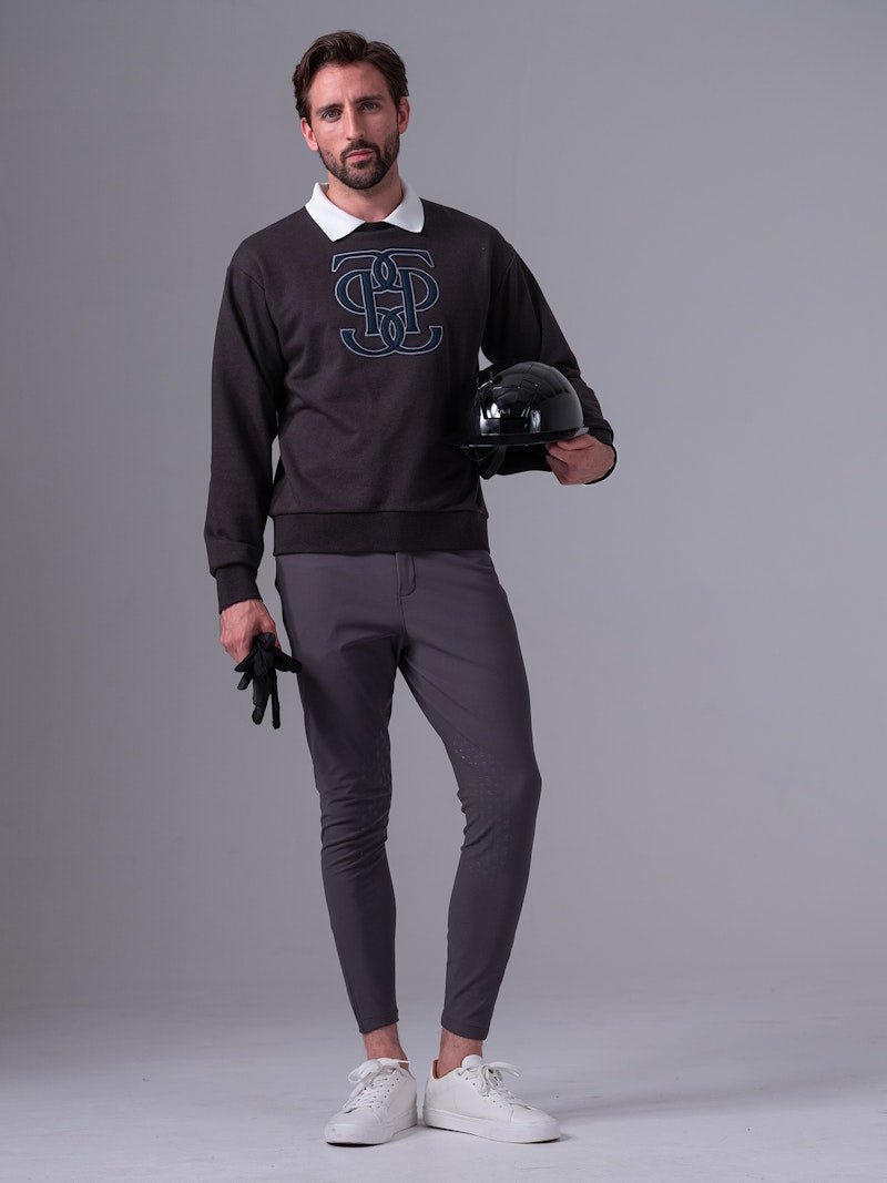 PS of Sweden Men's Carl Monogram Sweatshirt - Dark Grey - PS of Sweden - Equiluxe Tack