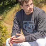PS of Sweden Men's Carl Monogram Sweatshirt - Dark Grey - PS of Sweden - Equiluxe Tack