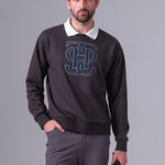 PS of Sweden Men's Carl Monogram Sweatshirt - Dark Grey - PS of Sweden - Equiluxe Tack