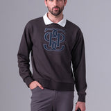 PS of Sweden Men's Carl Monogram Sweatshirt - Dark Grey - PS of Sweden - Equiluxe Tack