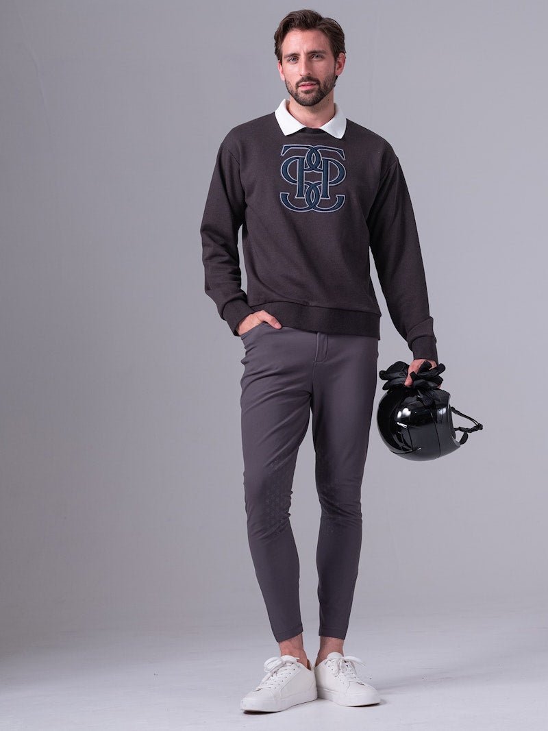 PS of Sweden Men's Carl Monogram Sweatshirt - Dark Grey - PS of Sweden - Equiluxe Tack
