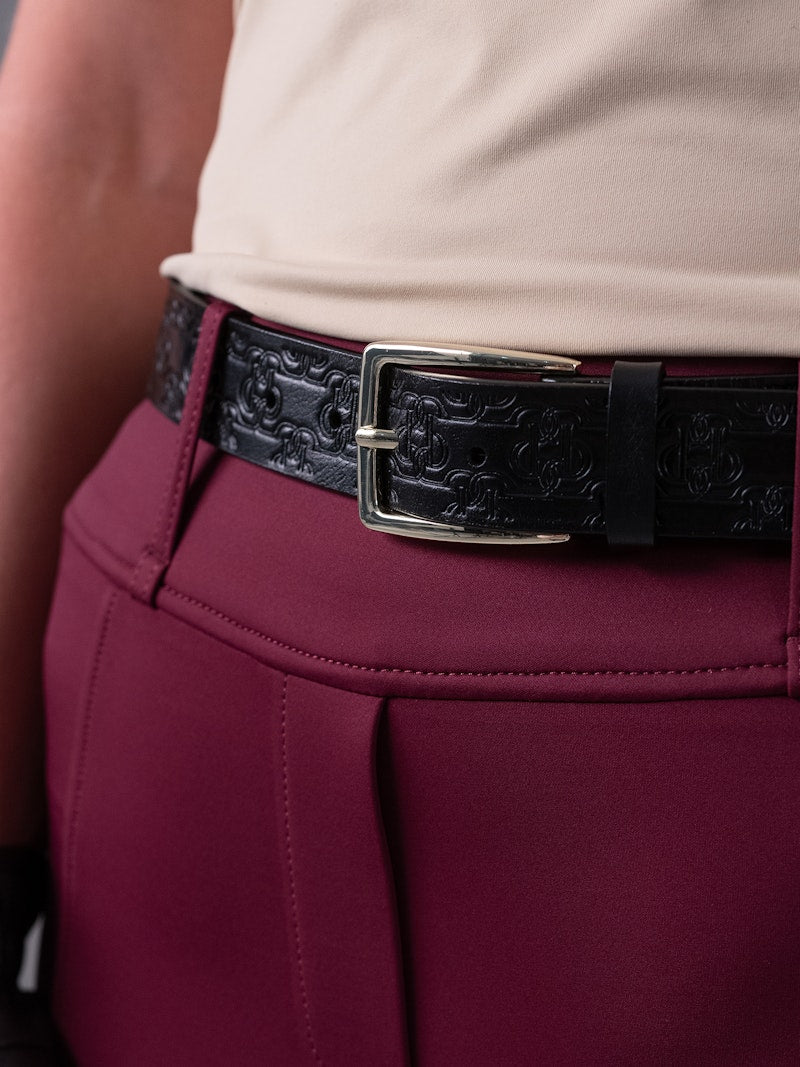 PS of Sweden Monogram Leather Belt - Black - PS of Sweden - Equiluxe Tack