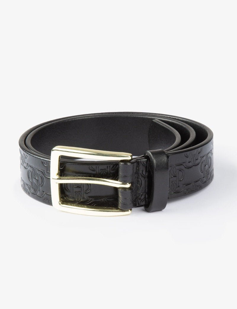 PS of Sweden Monogram Leather Belt - Black - PS of Sweden - Equiluxe Tack