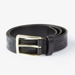 PS of Sweden Monogram Leather Belt - Black - PS of Sweden - Equiluxe Tack