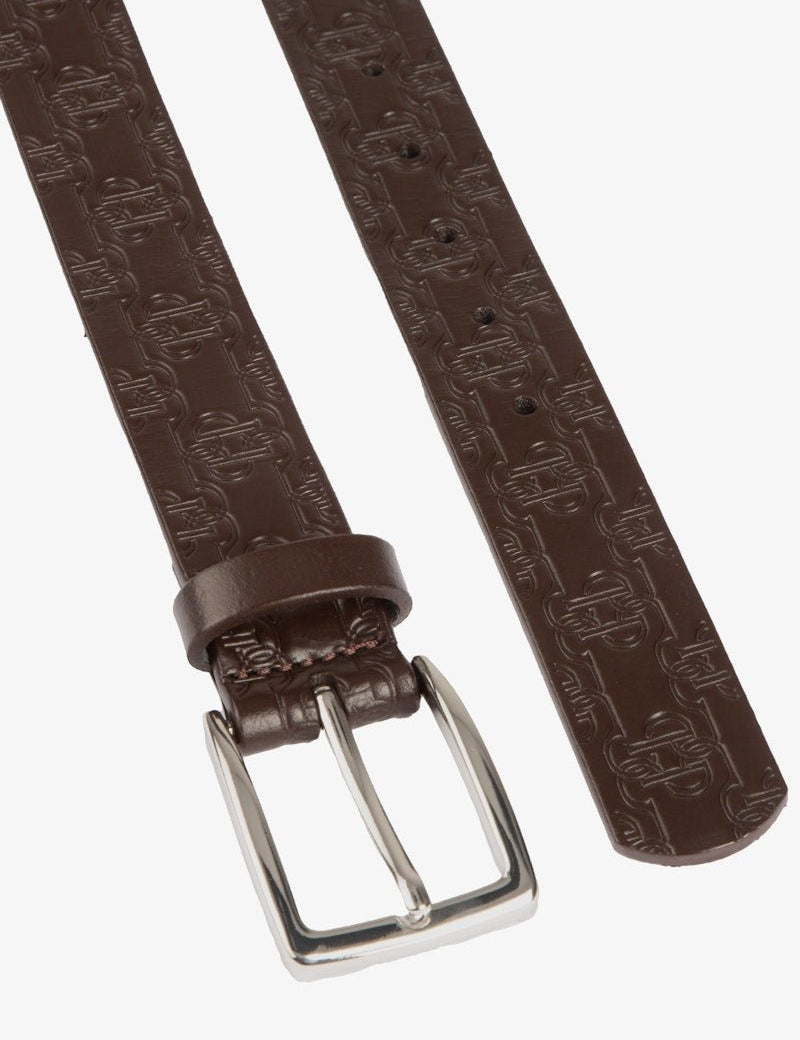 PS of Sweden Monogram Leather Belt - Brown - PS of Sweden - Equiluxe Tack