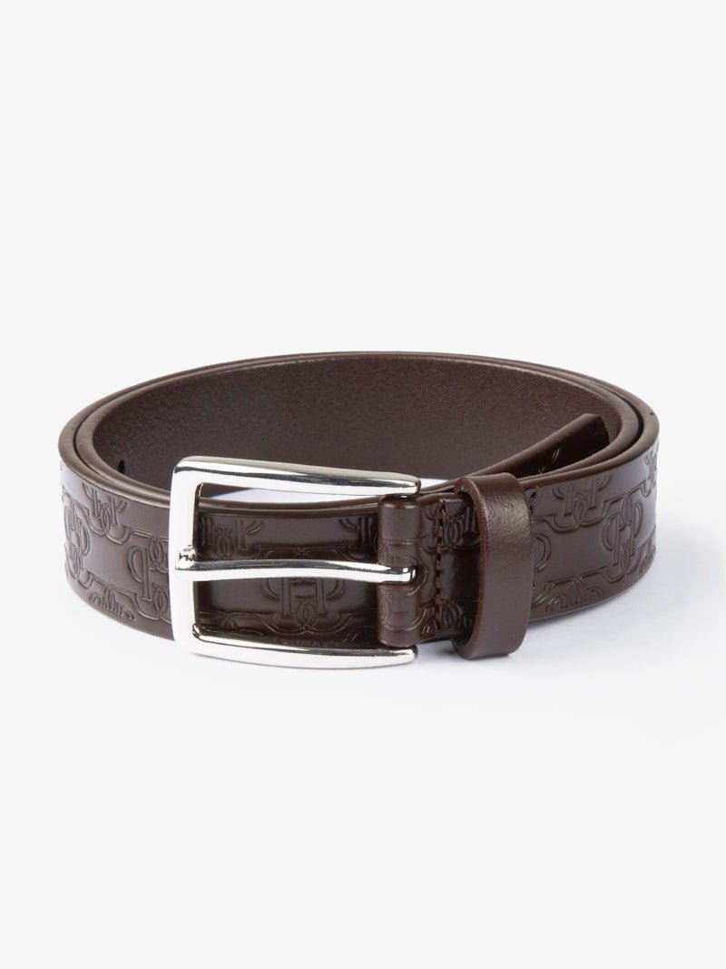 PS of Sweden Monogram Leather Belt - Brown - PS of Sweden - Equiluxe Tack