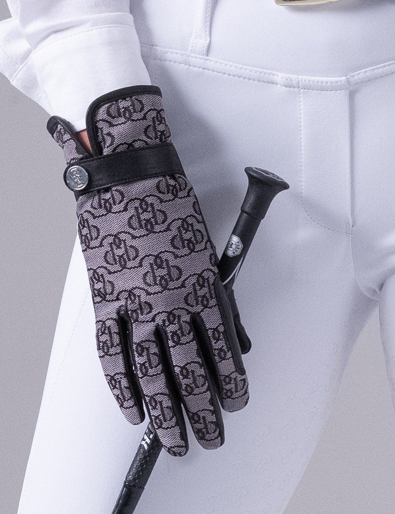 PS of Sweden Monogram Riding Gloves - Black - PS of Sweden - Equiluxe Tack