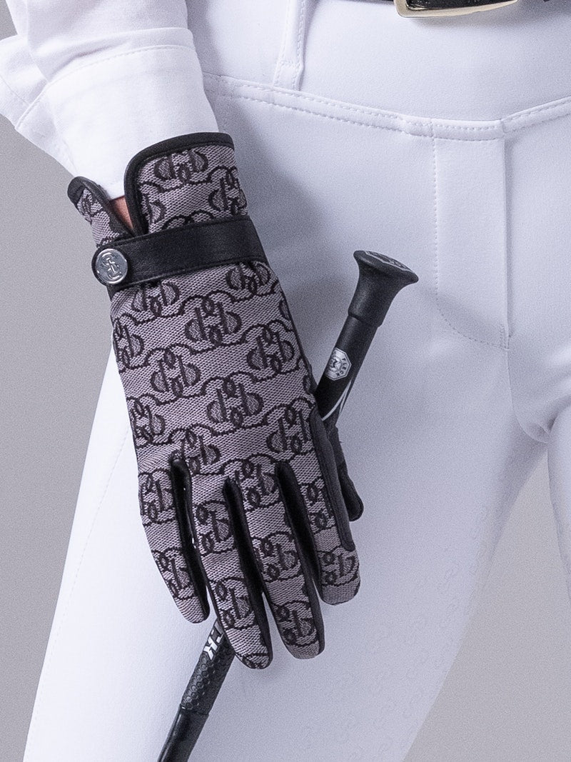 PS of Sweden Monogram Riding Gloves - Black - PS of Sweden - Equiluxe Tack