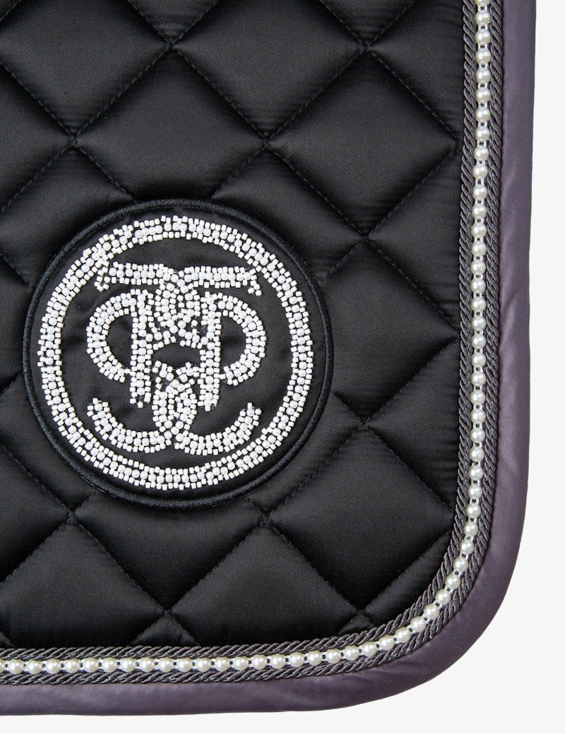 PS of Sweden Pearl Monogram Dressage Saddle Pad - Black - PS of Sweden - Equiluxe Tack