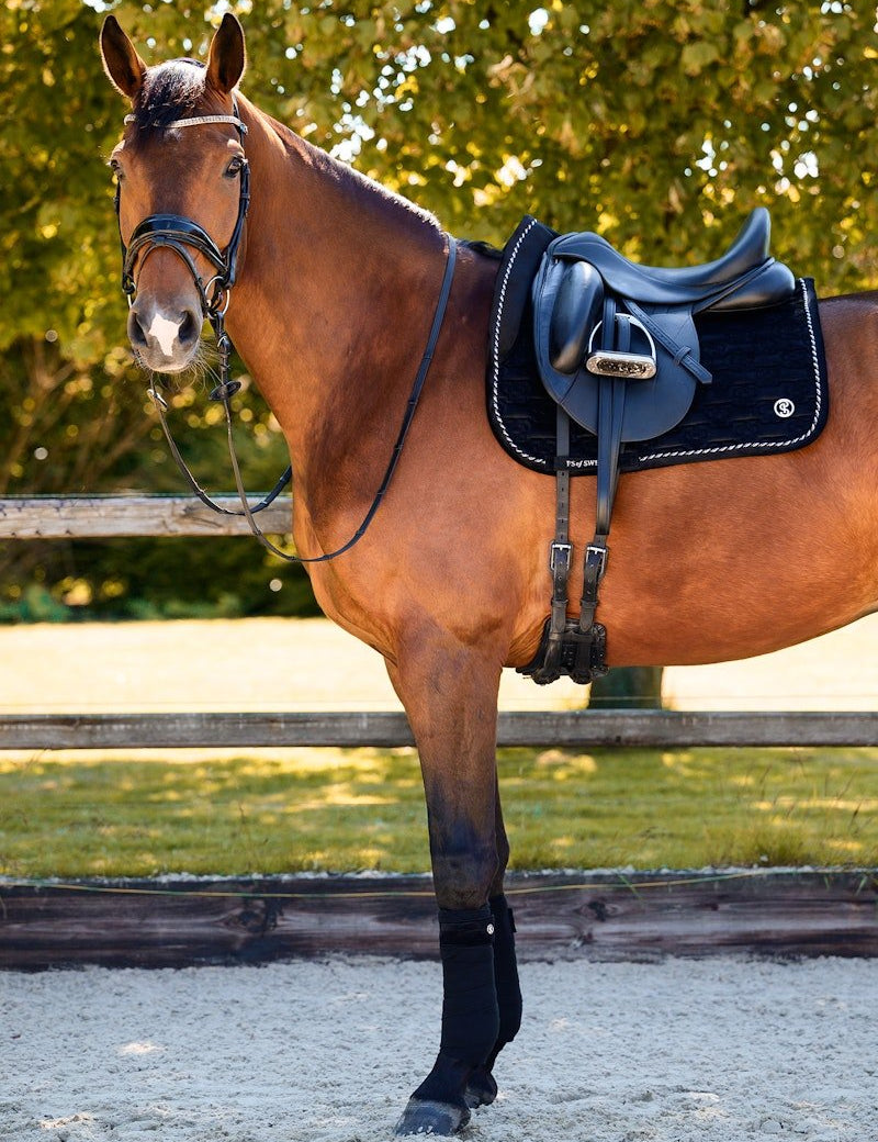 PS of Sweden Polos Velvet Monogram - Black - PS of Sweden - Equiluxe Tack