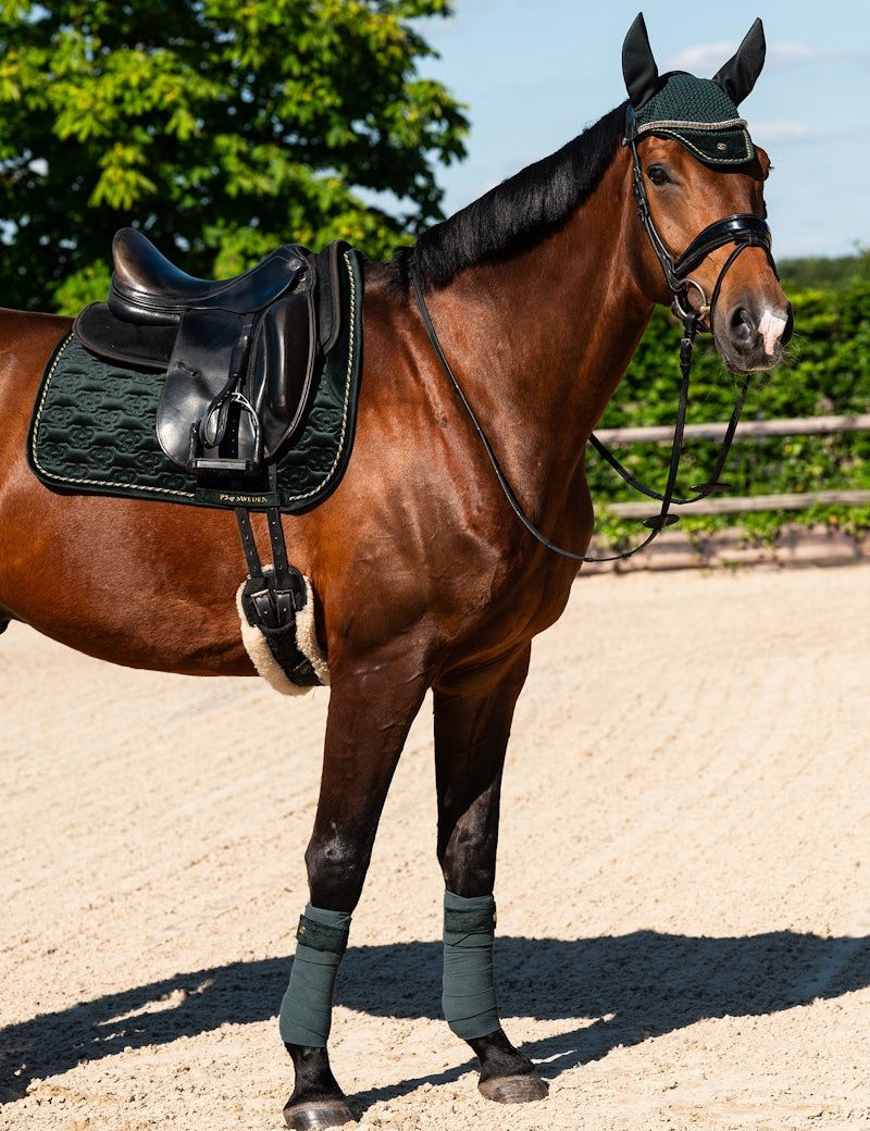 PS of Sweden Polos Velvet Monogram - Midnight Green - PS of Sweden - Equiluxe Tack