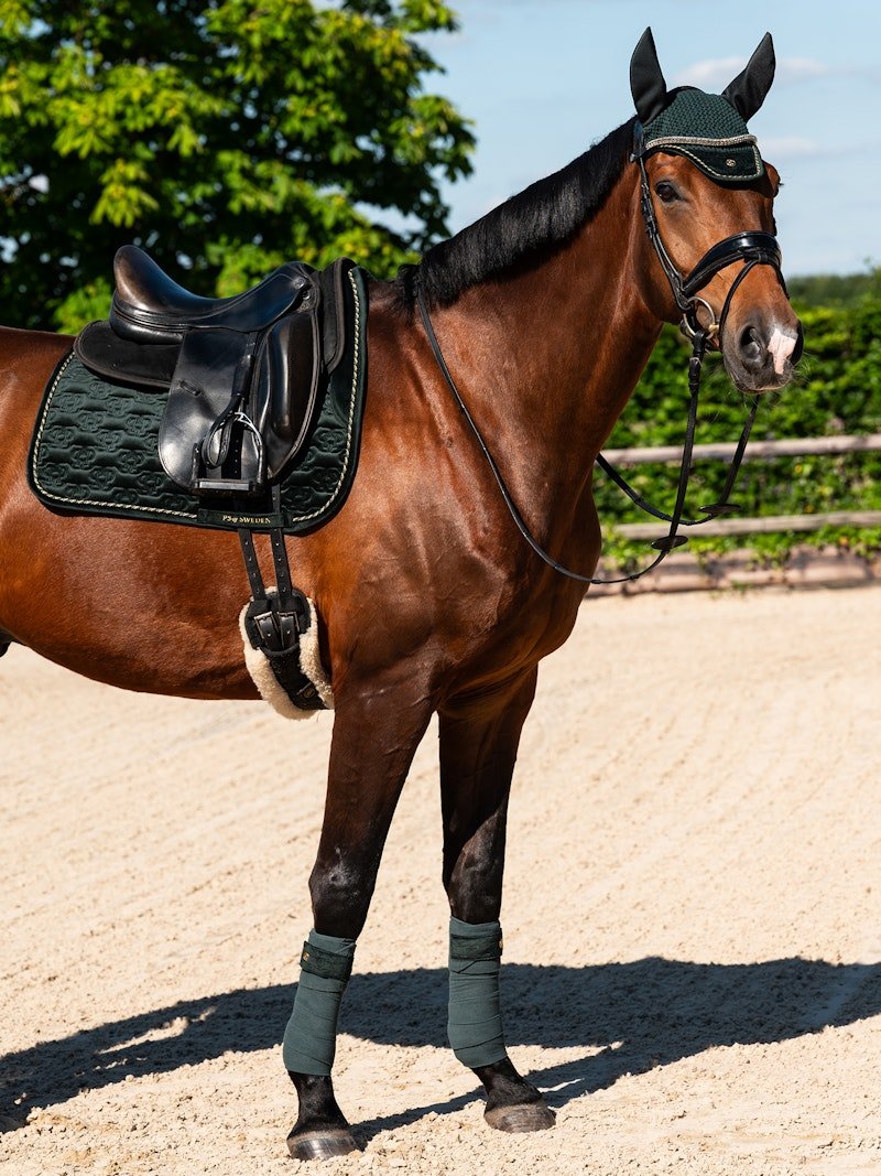 PS of Sweden Polos Velvet Monogram - Midnight Green - PS of Sweden - Equiluxe Tack