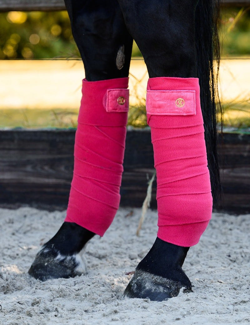 PS of Sweden Polos Velvet Monogram - Scarlet Pink - PS of Sweden - Equiluxe Tack