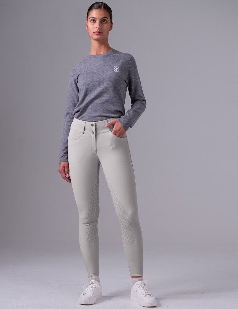 PS of Sweden PS Logo Knit Sweater - Mid Grey Melange - PS of Sweden - Equiluxe Tack