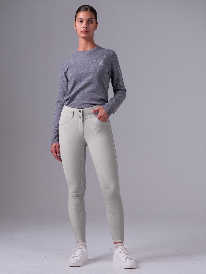 PS of Sweden PS Logo Knit Sweater - Mid Grey Melange - PS of Sweden - Equiluxe Tack