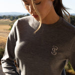 PS of Sweden PS Logo Knit Sweater - Mid Grey Melange - PS of Sweden - Equiluxe Tack