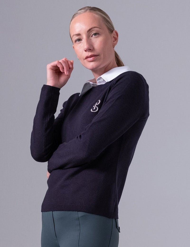 PS of Sweden PS Logo Knit Sweater - Navy - PS of Sweden - Equiluxe Tack