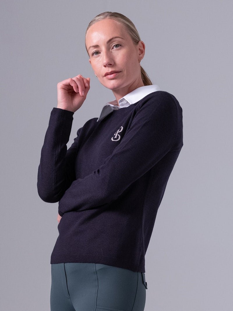 PS of Sweden PS Logo Knit Sweater - Navy - PS of Sweden - Equiluxe Tack