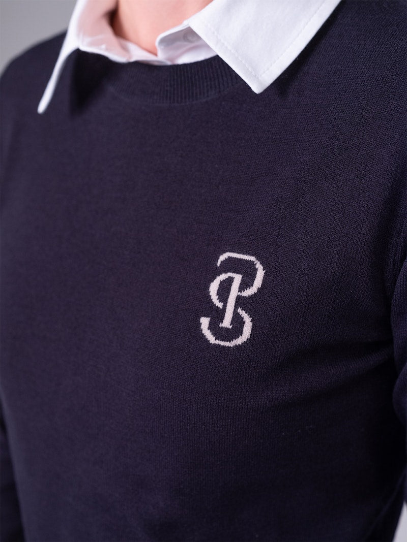 PS of Sweden PS Logo Knit Sweater - Navy - PS of Sweden - Equiluxe Tack