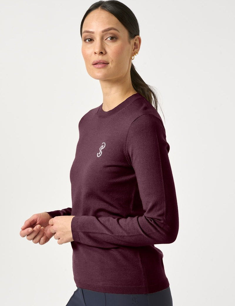 PS of Sweden PS Logo Knit Sweater - Plum - PS of Sweden - Equiluxe Tack